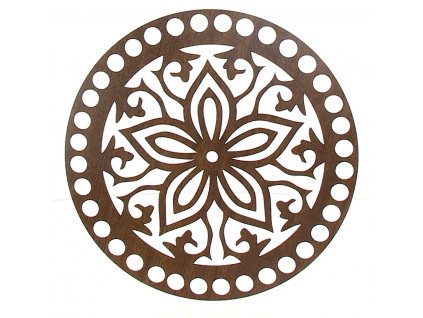 Víko na košík ořech kytka 15cm