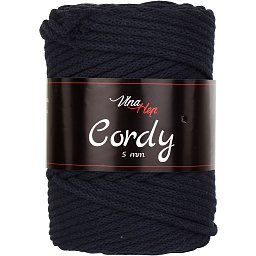 Vlna-hep Cordy šňůry 5mm - 8121 tmavě modrá