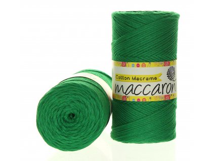 Maccaroni Cotton macrame 2mm - 22-601 zelená