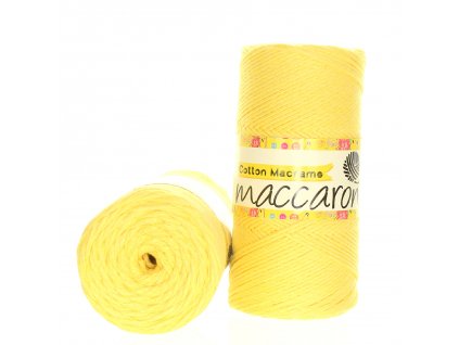Maccaroni Cotton macrame 2mm - 7-406L světle žlutá