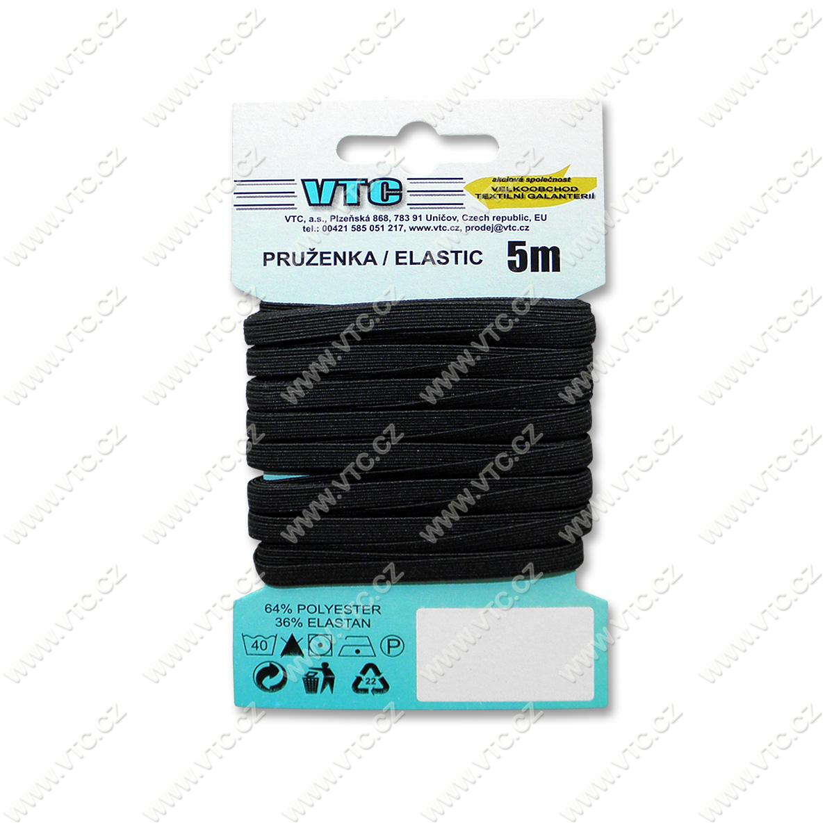 Guma prádlová 5,3mm černá