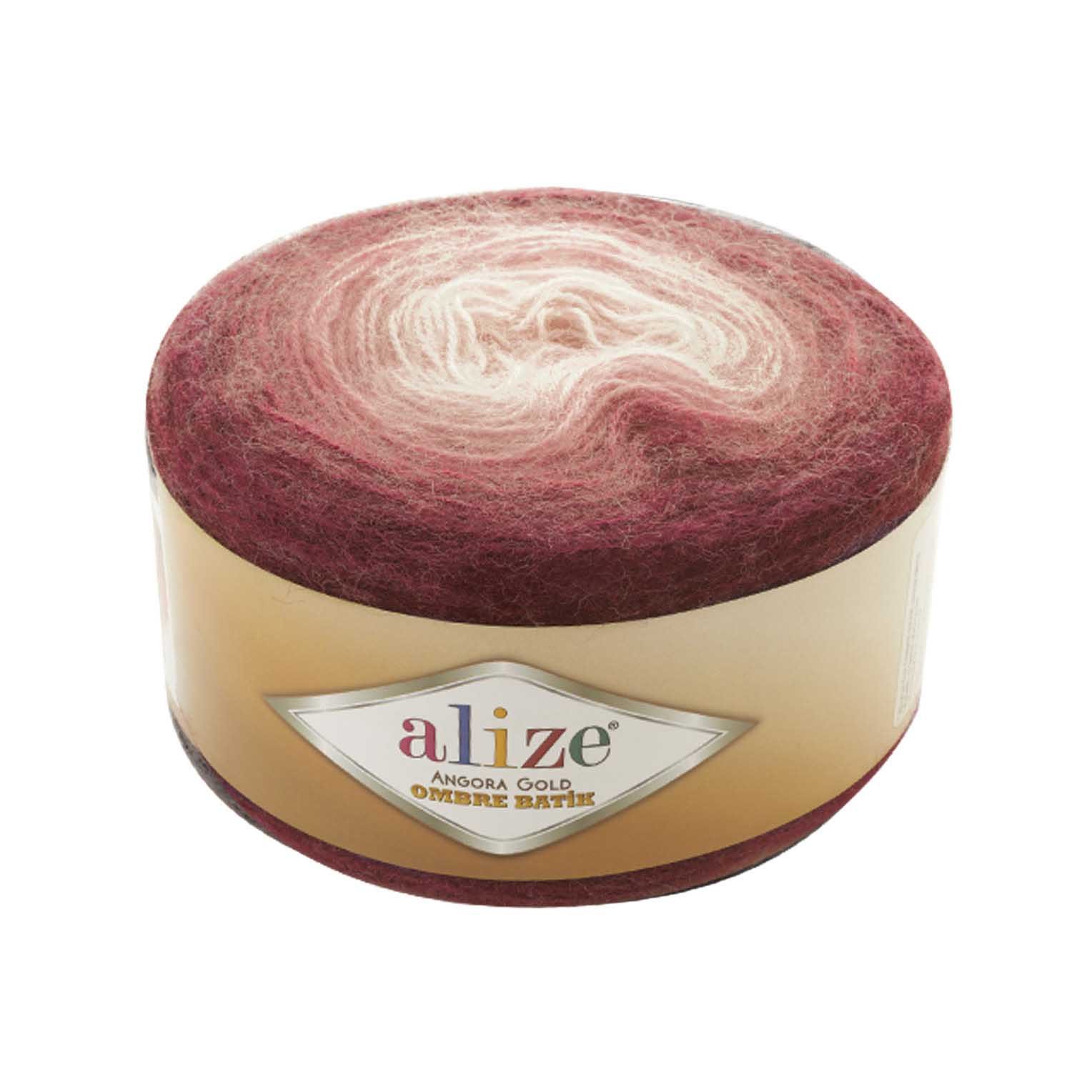 Alize Angora gold ombre batik 7247 vínová