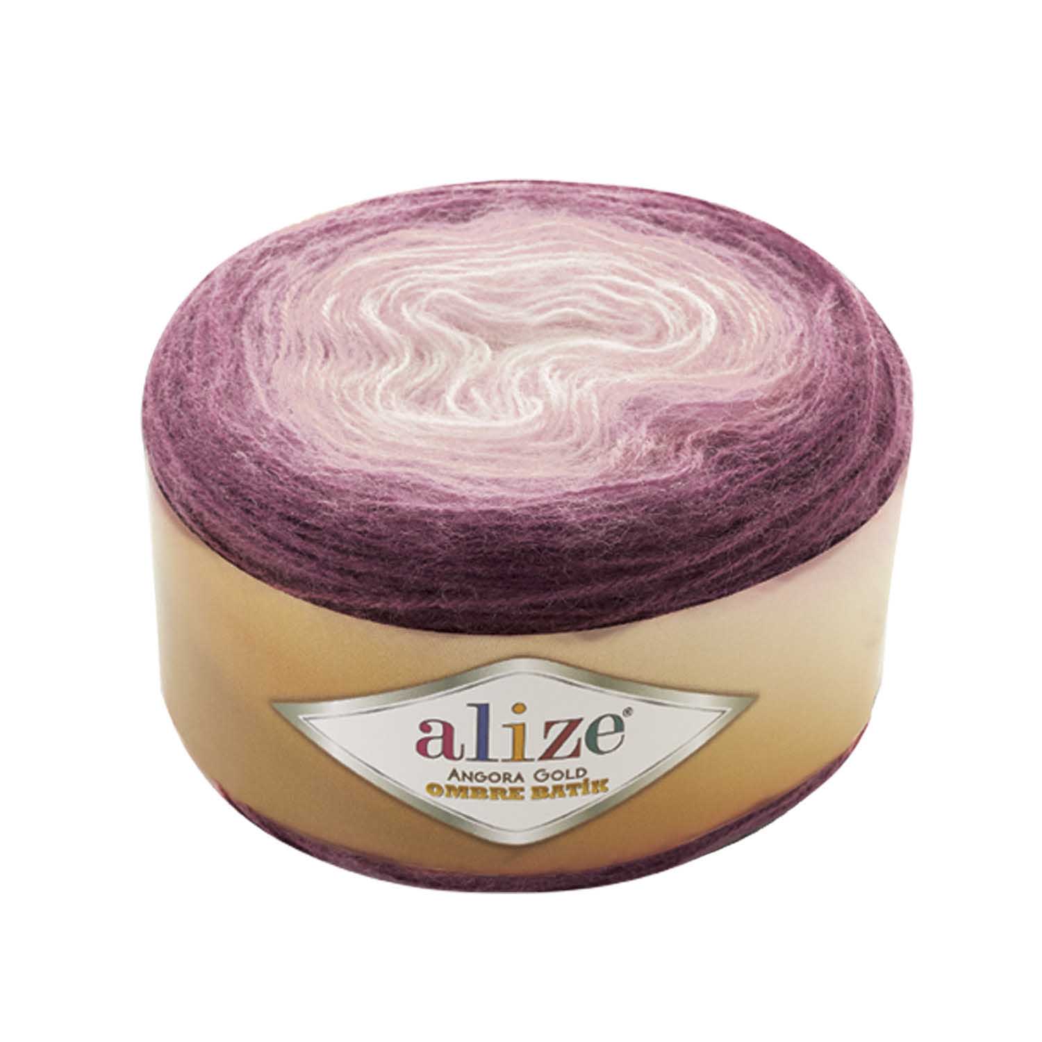 Alize Angora gold ombre batik 7244 fialovo-vínová