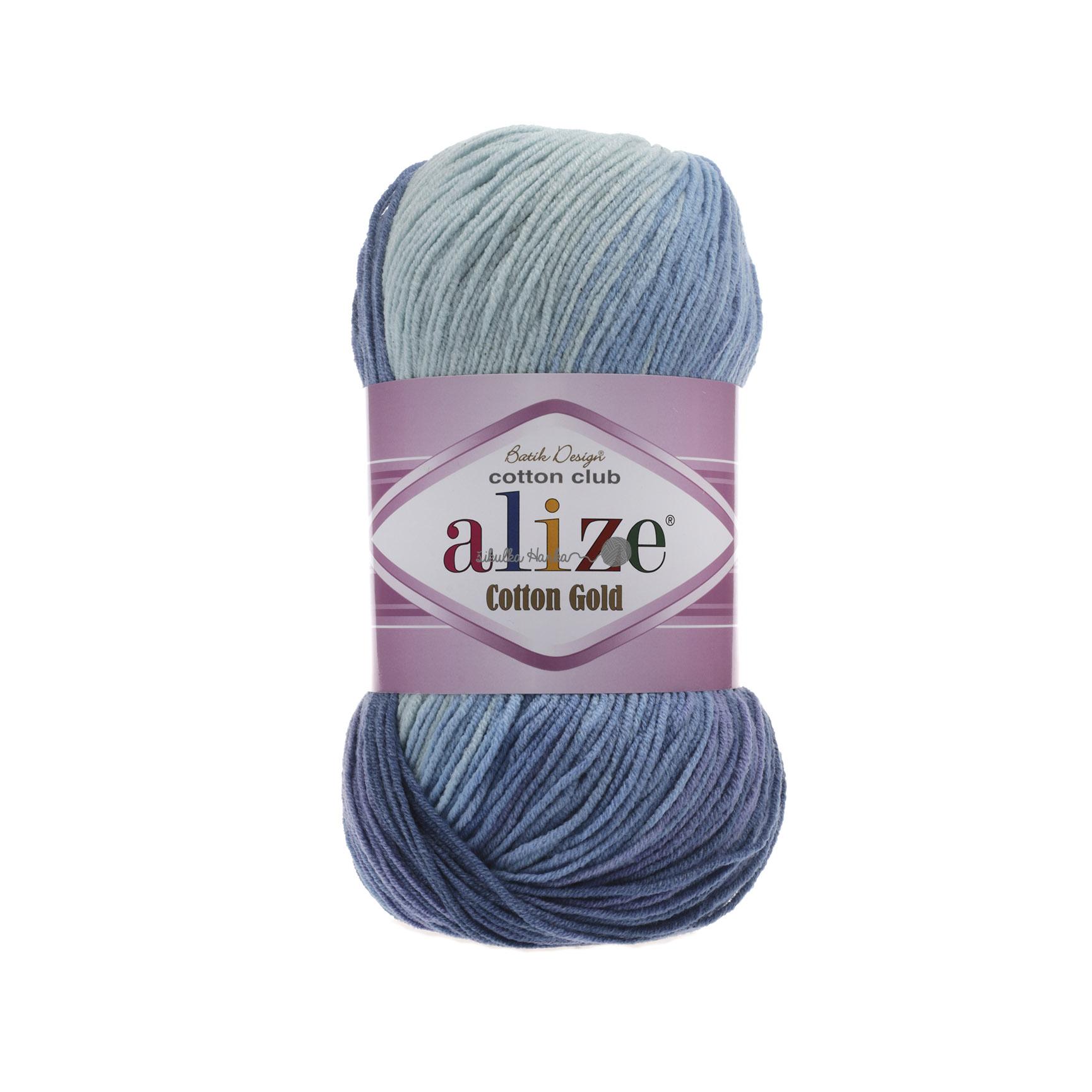 Alize Cotton gold batik 3299 modrý melír
