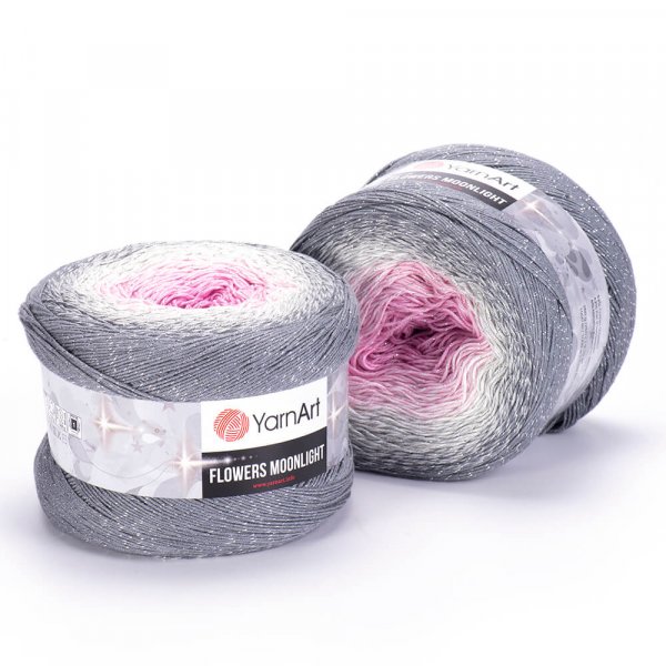 YarnArt Flowers Moonlight 3293 šedo-růžová