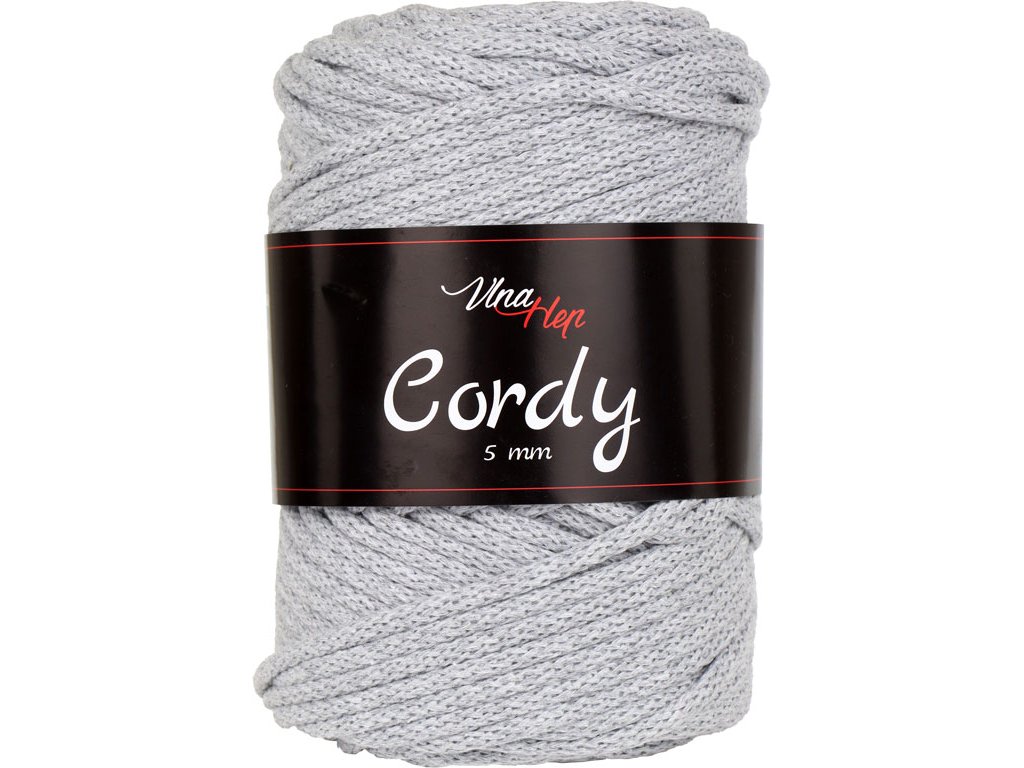 Vlna-hep Cordy šňůry 5mm - 8231 světle šedá