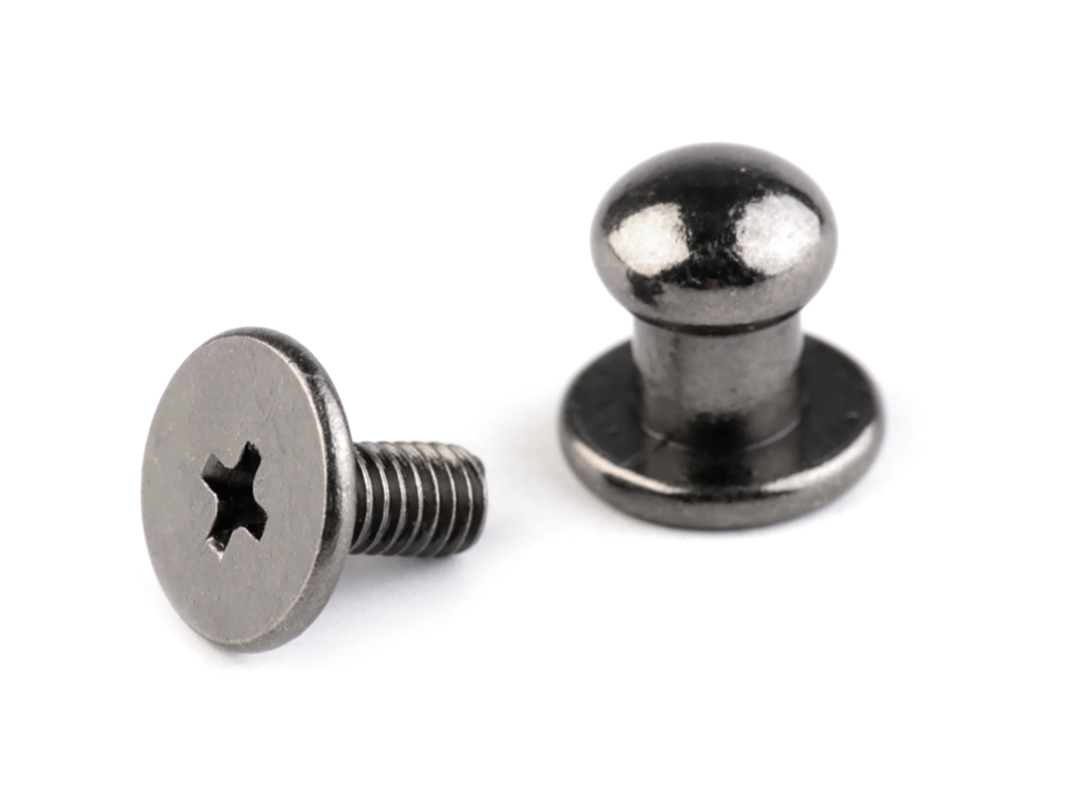 Sedlácký nýt šroubovací 6mm černý nikl