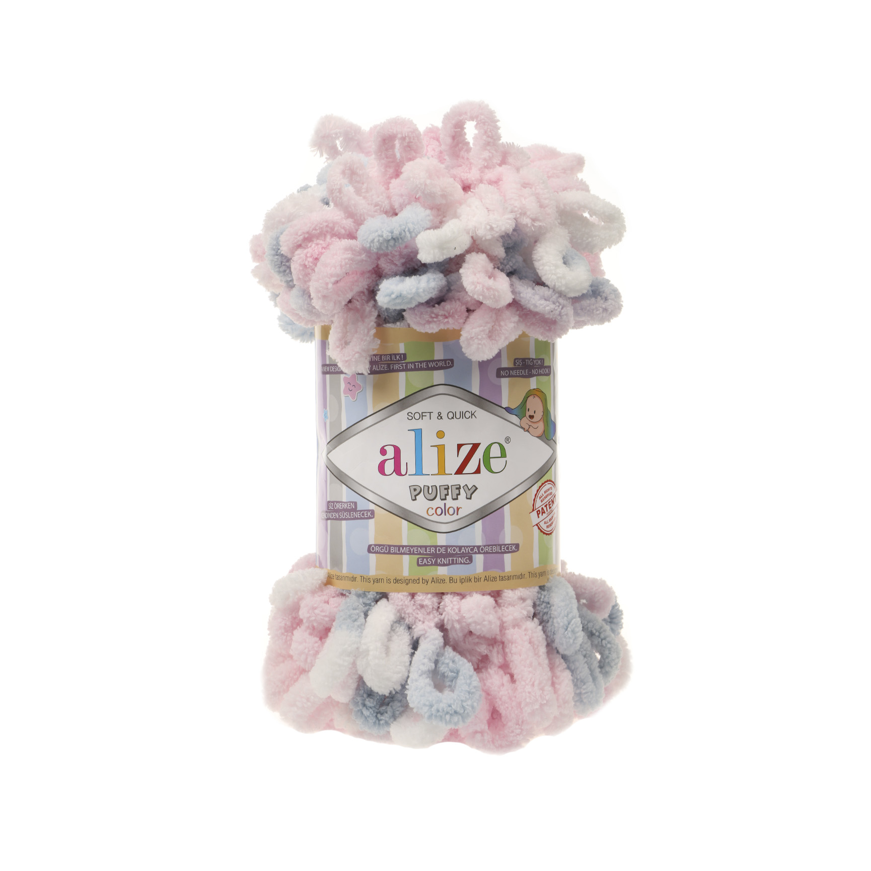 Alize Puffy color 5864 růžovo-šedá