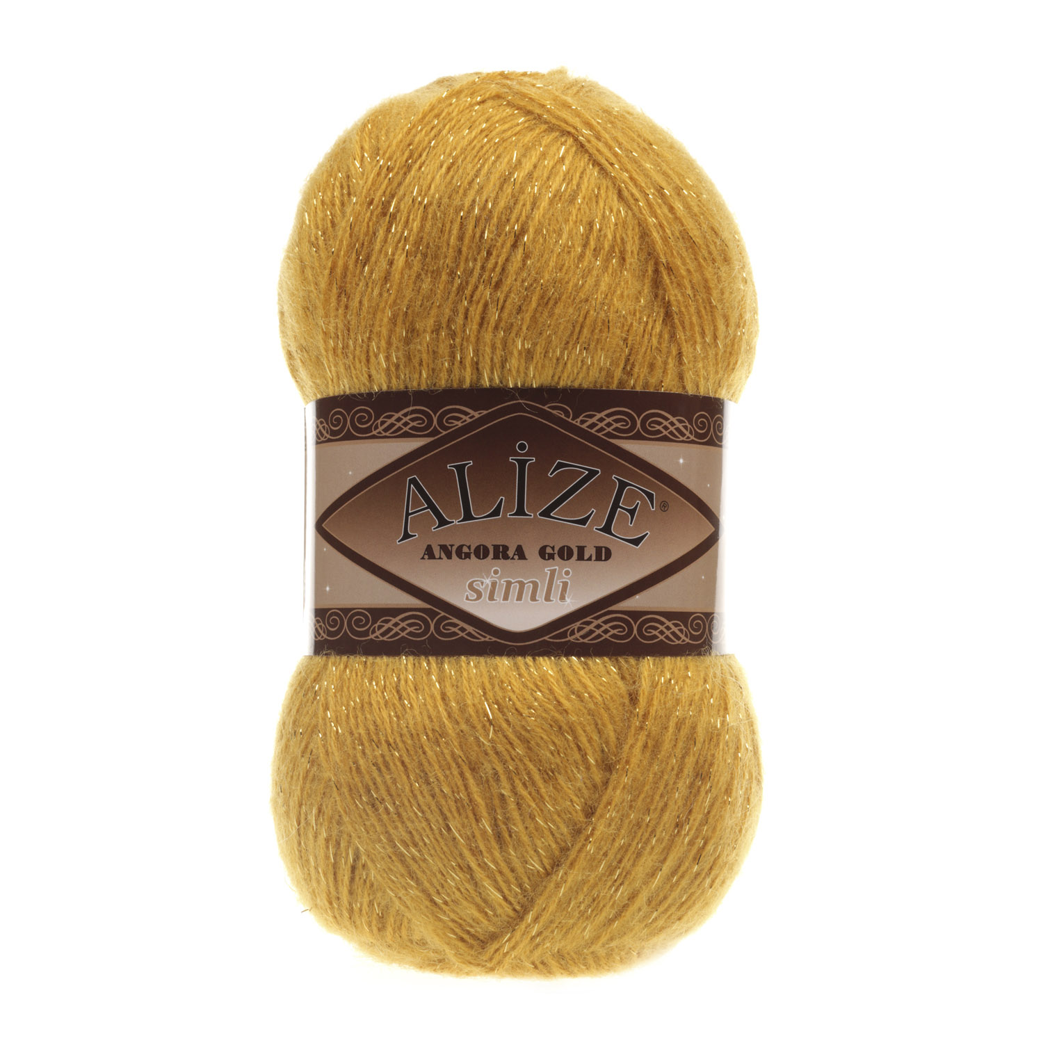Příze Alize Angora gold simli 02 hořčicová