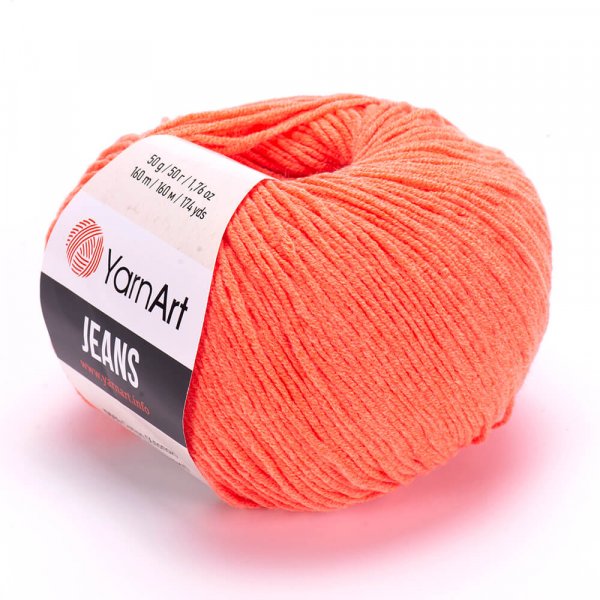 YarnArt Jeans 61 neonově oranžová