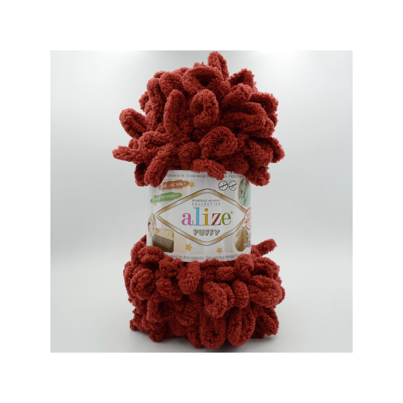 Alize Puffy 25 skořicovo-bordo