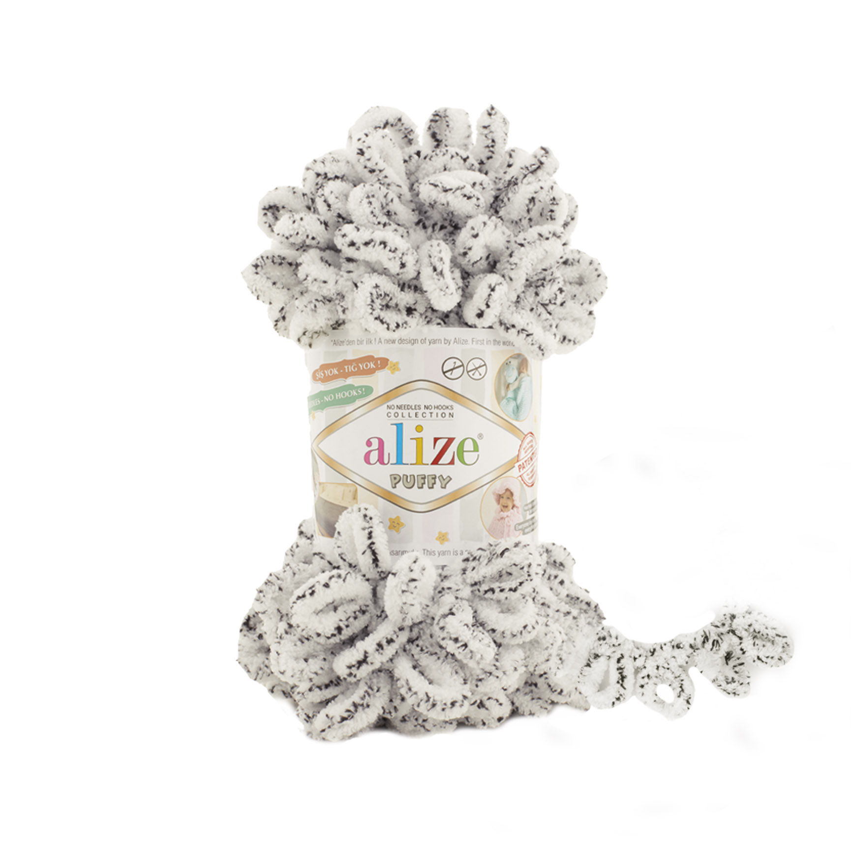 Alize Puffy 686 bílý leopard