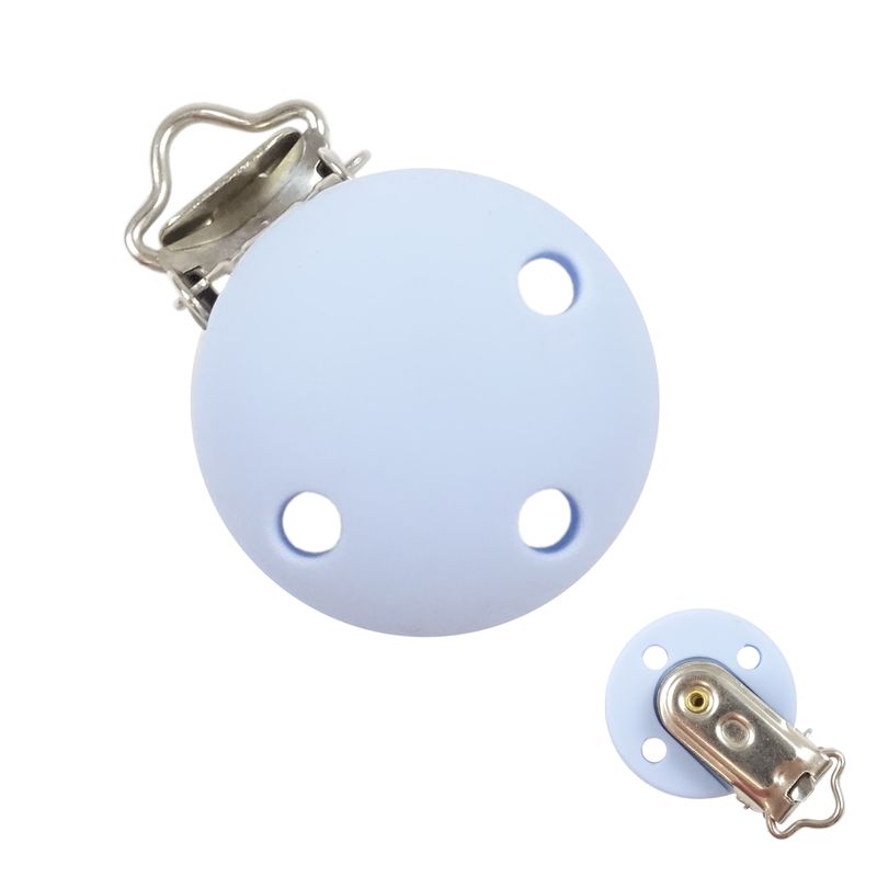 Klip na dudlík silikový 30mm sv. modrá