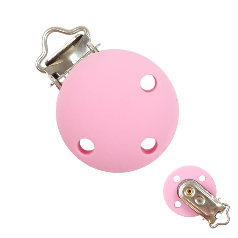 Klip na dudlík silikový 30mm růžová