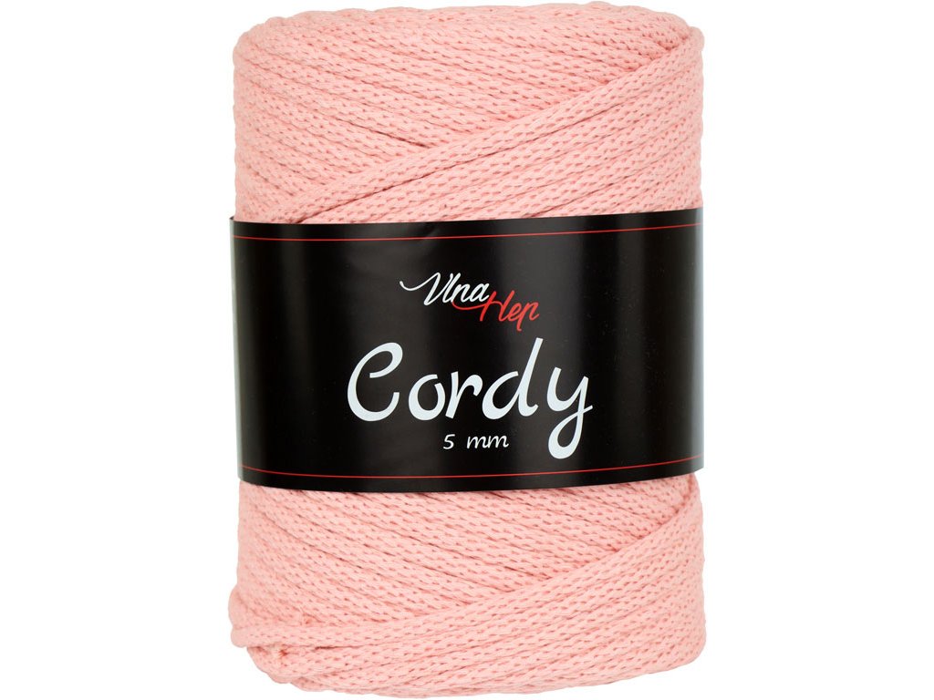 Vlna-hep Cordy šňůry 5mm - 8011 meruňková