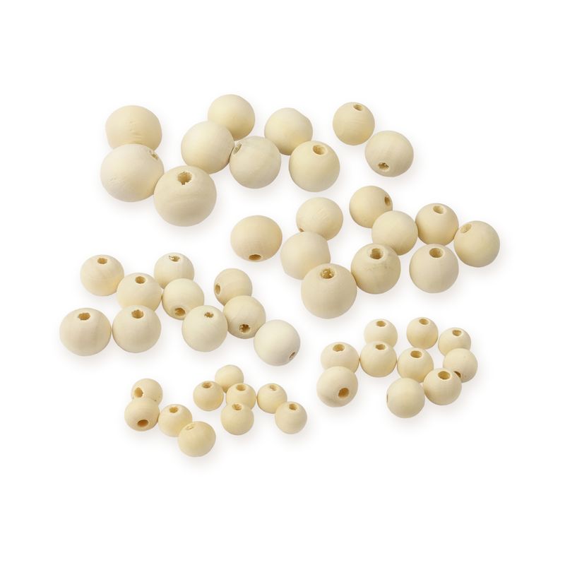 Dřevené korále přírodní 12mm - balení 10ks
