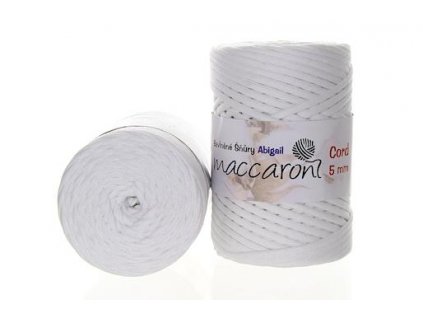 Maccaroni Šňůry Abigail 5mm - 01 bílá
