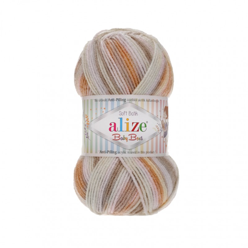 Alize Příze Baby best batik 7541 hnědo-světlý melír