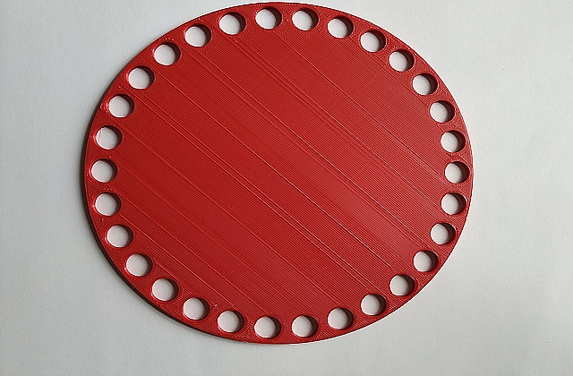 Víko/dno na košík 14,5cm - plné červená