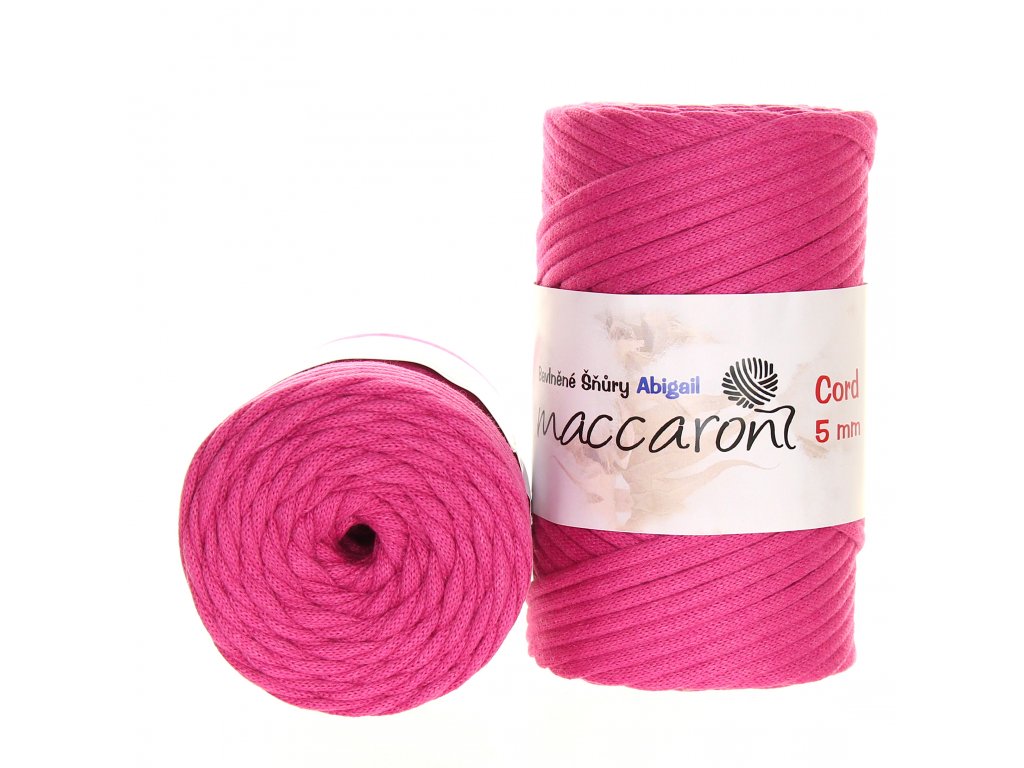 Maccaroni Šňůry Abigail 5mm - 505-01 malinová