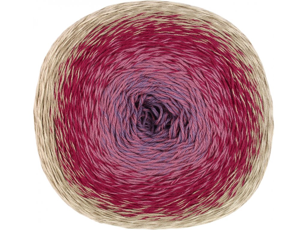 Vlna-hep Příze Acorus 9708 béžovo-vínovo-růžová