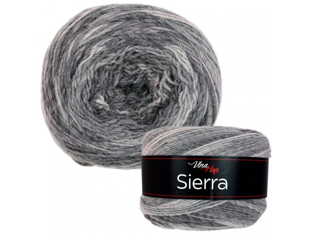 Vlna-hep Sierra Color 7206 šedý melír (nádech do růžova)
