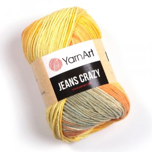 YarnArt Jeans crazy 8210 žluto-oranžovo-svělý melír
