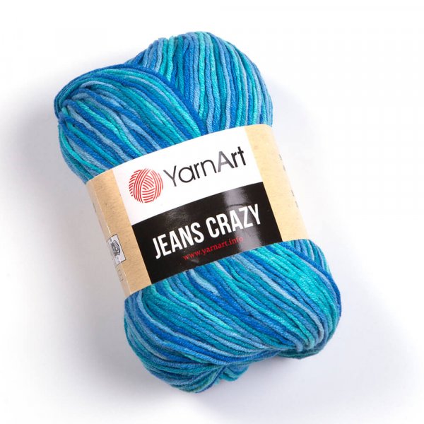 YarnArt Jeans crazy 8212 modrý melír