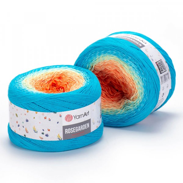 YarnArt Rosegarden 317 tyrkysovo-oranžová