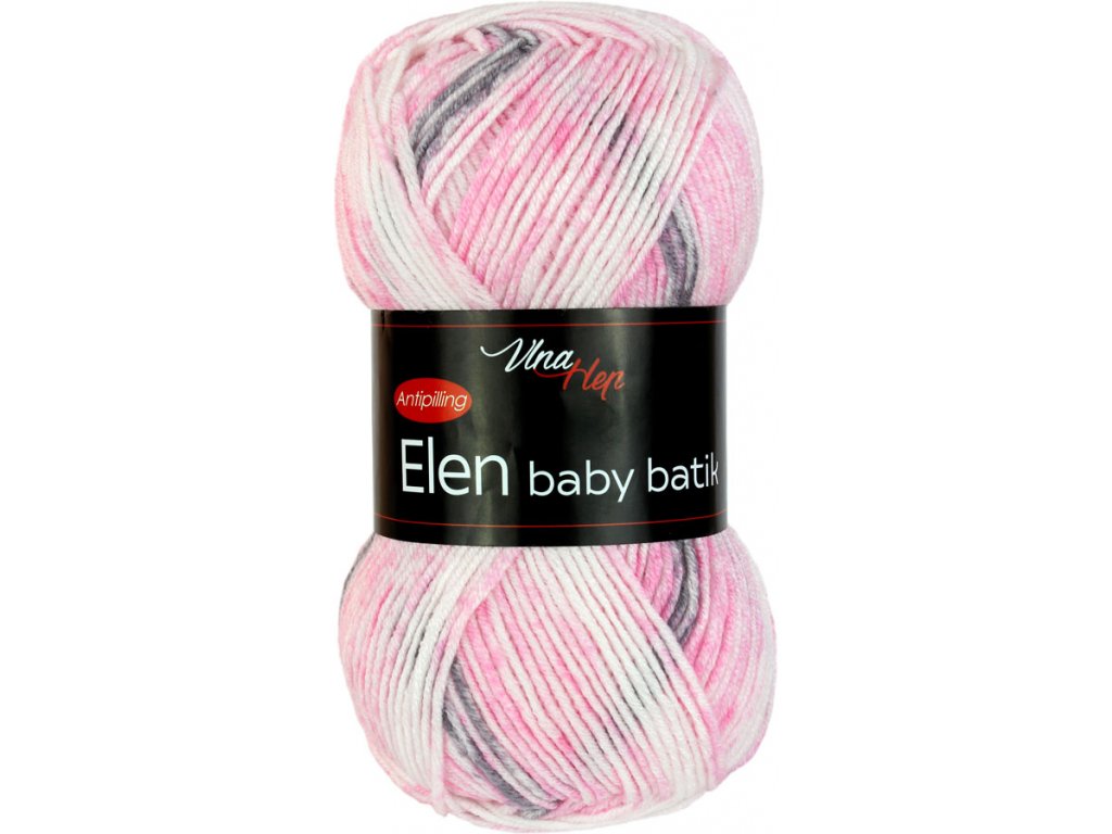 Vlna-hep Elen baby batik 5110 růžovo-šedá