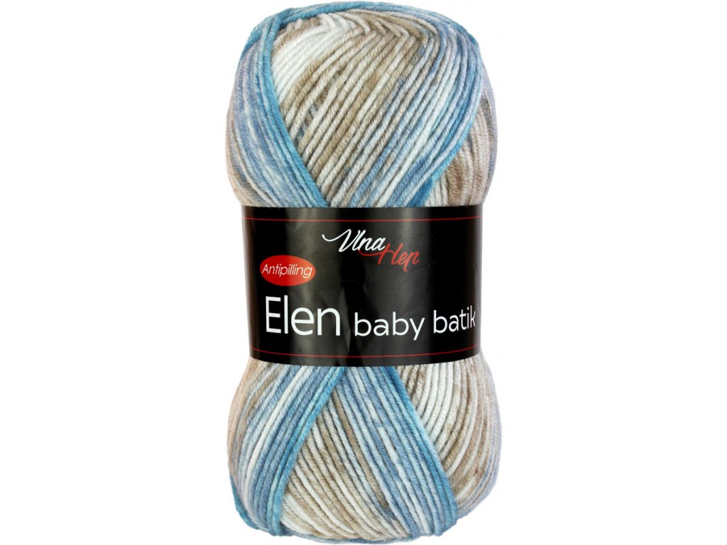 Vlna-hep Elen baby batik 5111 modro-hnědá