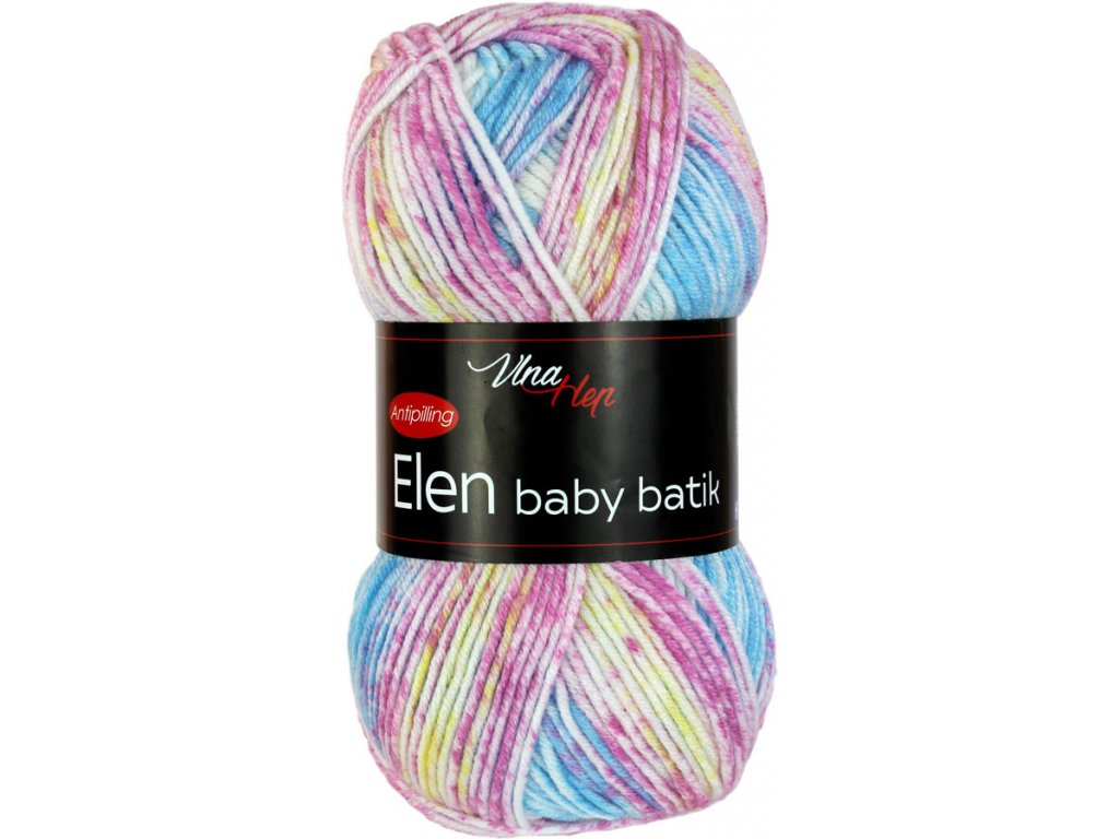 Vlna-hep Elen baby batik 5118 růžovo-žluto-tyrkysová