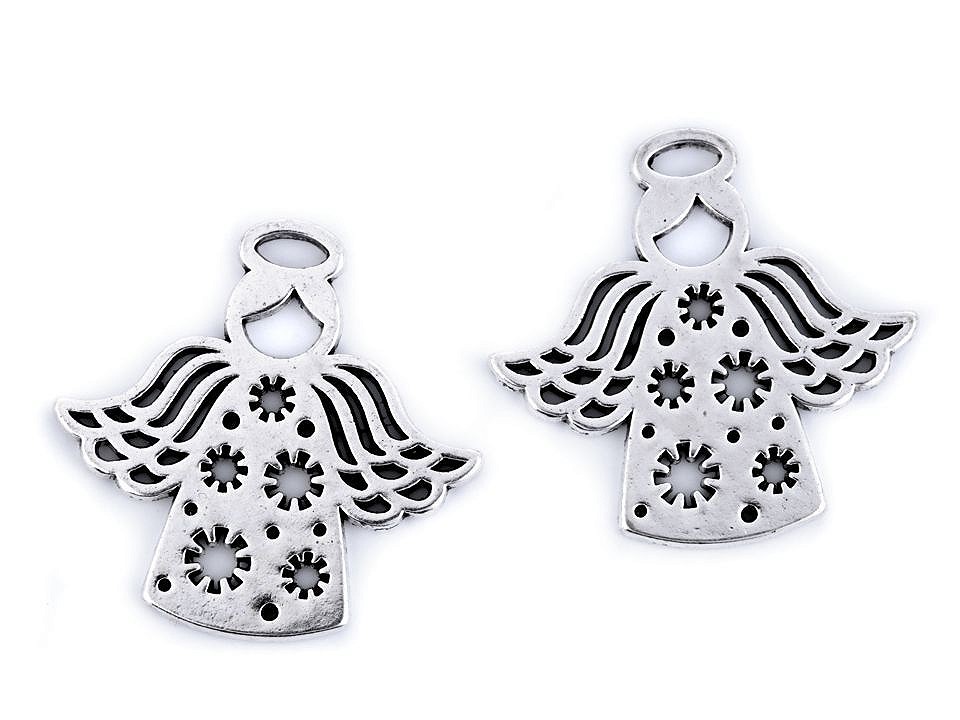 Přívěsek anděl 27x28mm platina