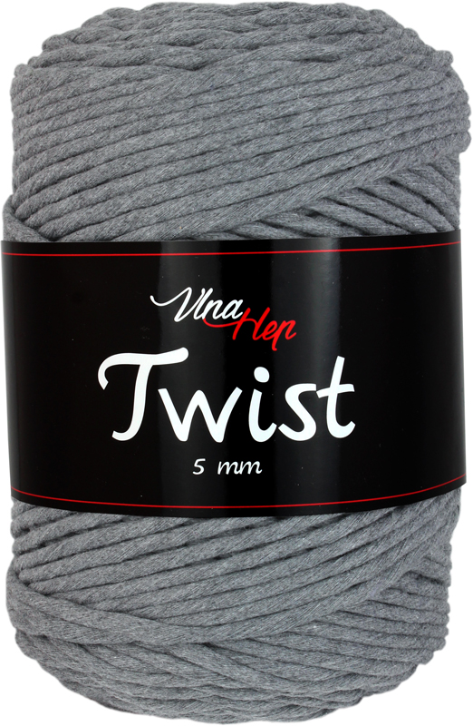 Vlna-hep Twist 5mm - 8235 tmavě šedá