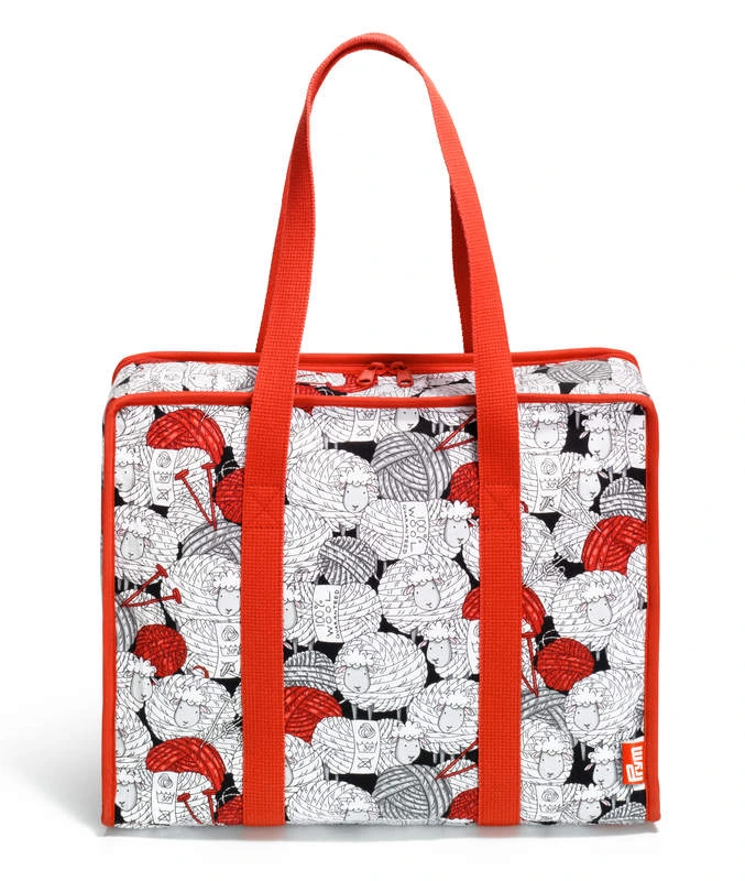 Prym Taška na pletení - červená s klubíčky