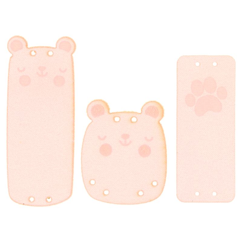 Štítky dekorační - méďa světle růžová