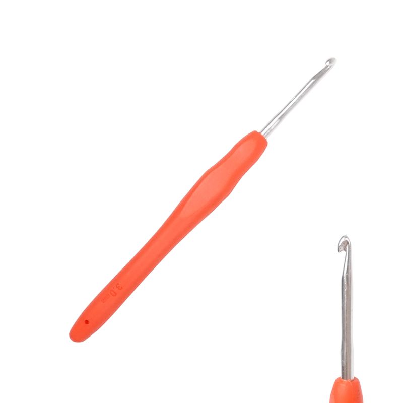 Háček s pogumovanou ručkou 3,0mm oranžový