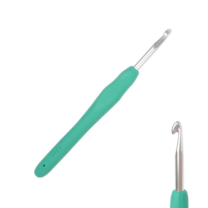 Háček s pogumovanou ručkou 4,5mm zelený