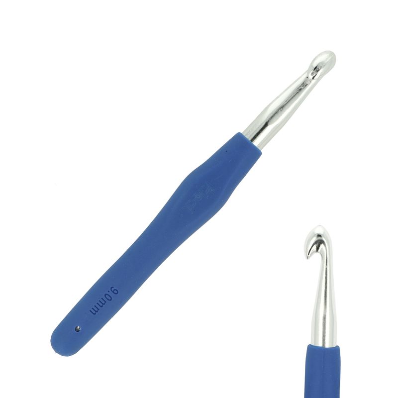 Háček s pogumovanou ručkou 9mm tm.modrý