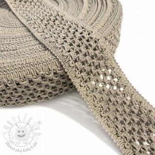 Guma pletená 1m - béžovo-šedá