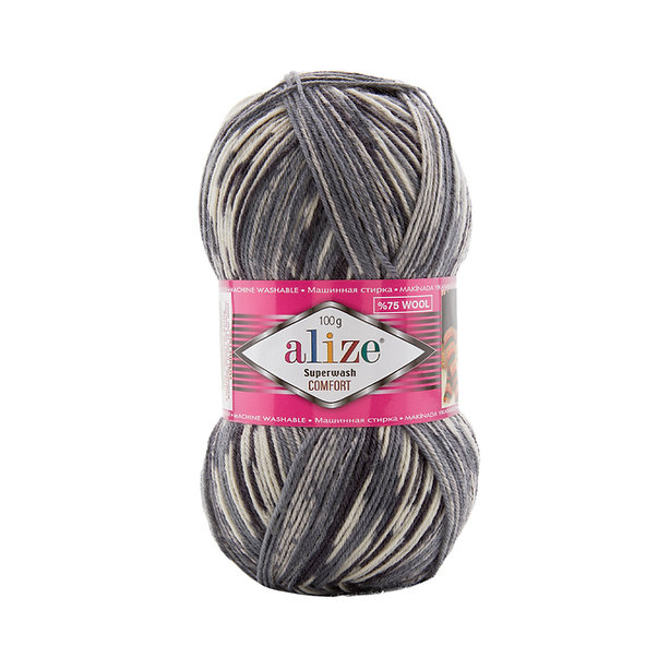Alize Příze Superwash Comfort - 8064 šedý melír