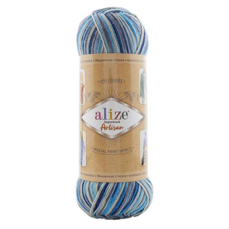 Alize Superwash Artisan 9016 modro-šedá