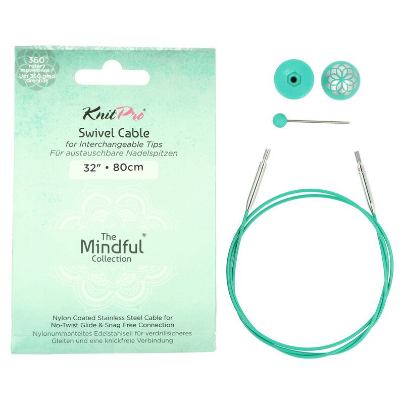 KnitPro Mindful otočné lanko 56cm (celková délka 80cm)