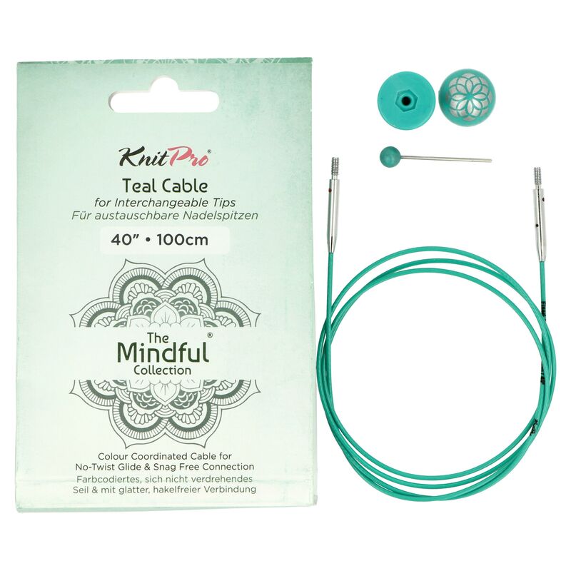 KnitPro Mindful Teal fixní lanko 76cm
