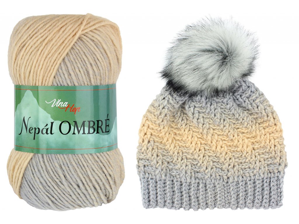 Vlna-hep Nepál ombre 7401 šedo-béžová
