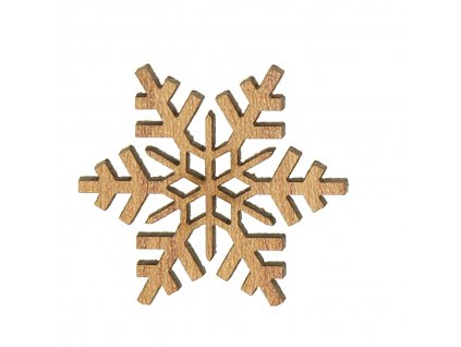 Dekorace vločka dub J 3cm