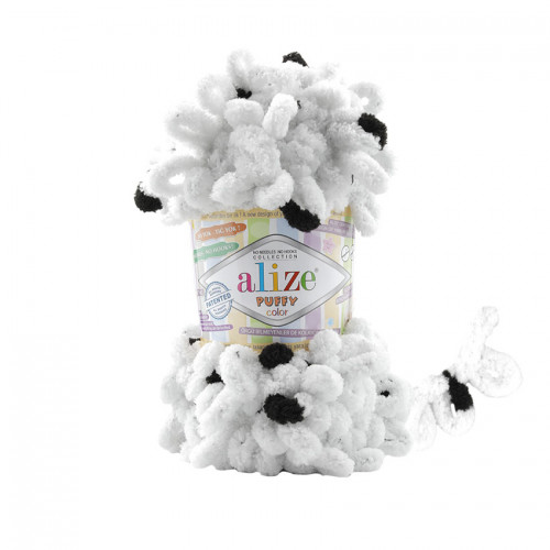 Alize Puffy color 6450 bílá s černým