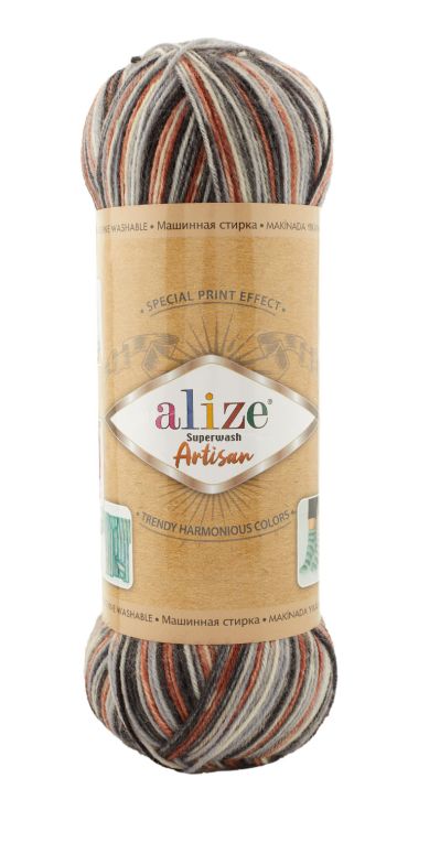 Alize Superwash Artisan 9013 tmavě hnědo-šedá