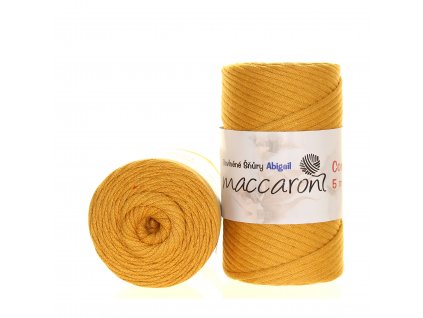 Maccaroni Šňůry Abigail 5mm - 408 hořčicová