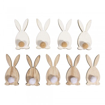 Velikonoční dekoce - zajíčci s bambulkou 9ks